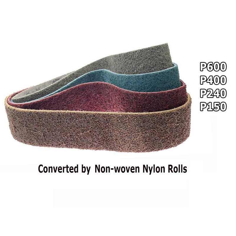 Rams Bralin 8 x 2 inch Rubber Expansion Centrifugal Wheel Working with Zirconia/Non-Woven Nylon Sanding Bands (Nylon Belts 4 pcs Mix) - Image 2